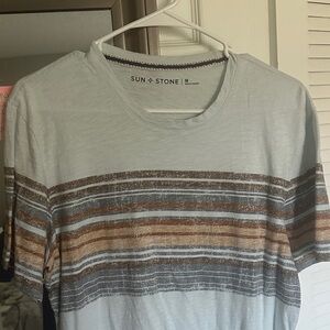 Sun + Stone Men's Multicolor Striped Tee